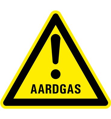 Waarschuwingssticker Aardgas
